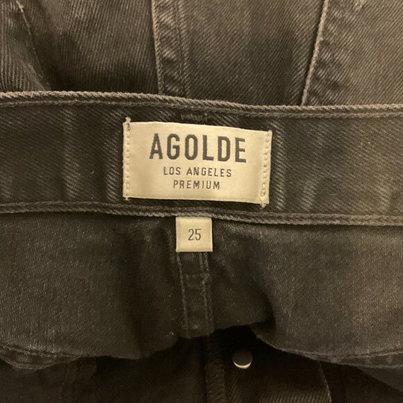 Agolde 90's Jeans 25 Black Distressed Destroyed Button Fly - Picture 10 of 10